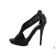 Sandale din piele cu barete late in X accesorizate cu tinte