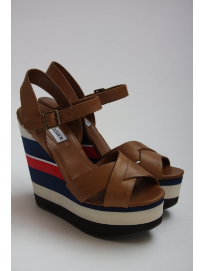 Sandale din piele cu platforma supradimensionata colorblock