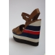 Sandale din piele cu platforma supradimensionata colorblock