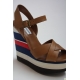 Sandale din piele cu platforma supradimensionata colorblock