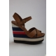 Sandale din piele cu platforma supradimensionata colorblock