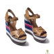 Sandale din piele cu platforma supradimensionata colorblock