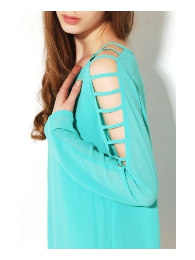 Bluza din chiffon cu umeri decupati si cu bretele subtiri