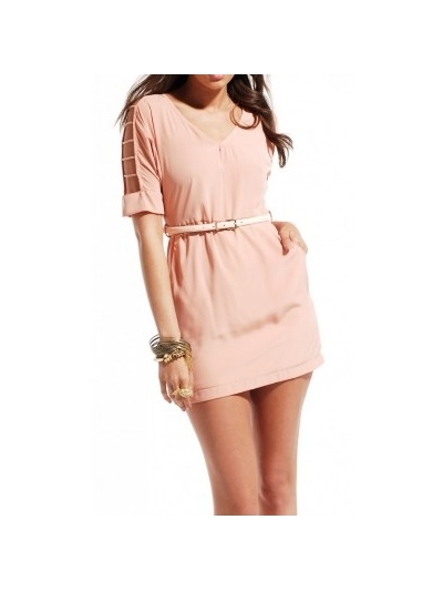 Rochie mini cu curea si decupaje pe umeri