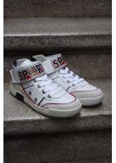 Pantofi sport din piele, cu top inalt